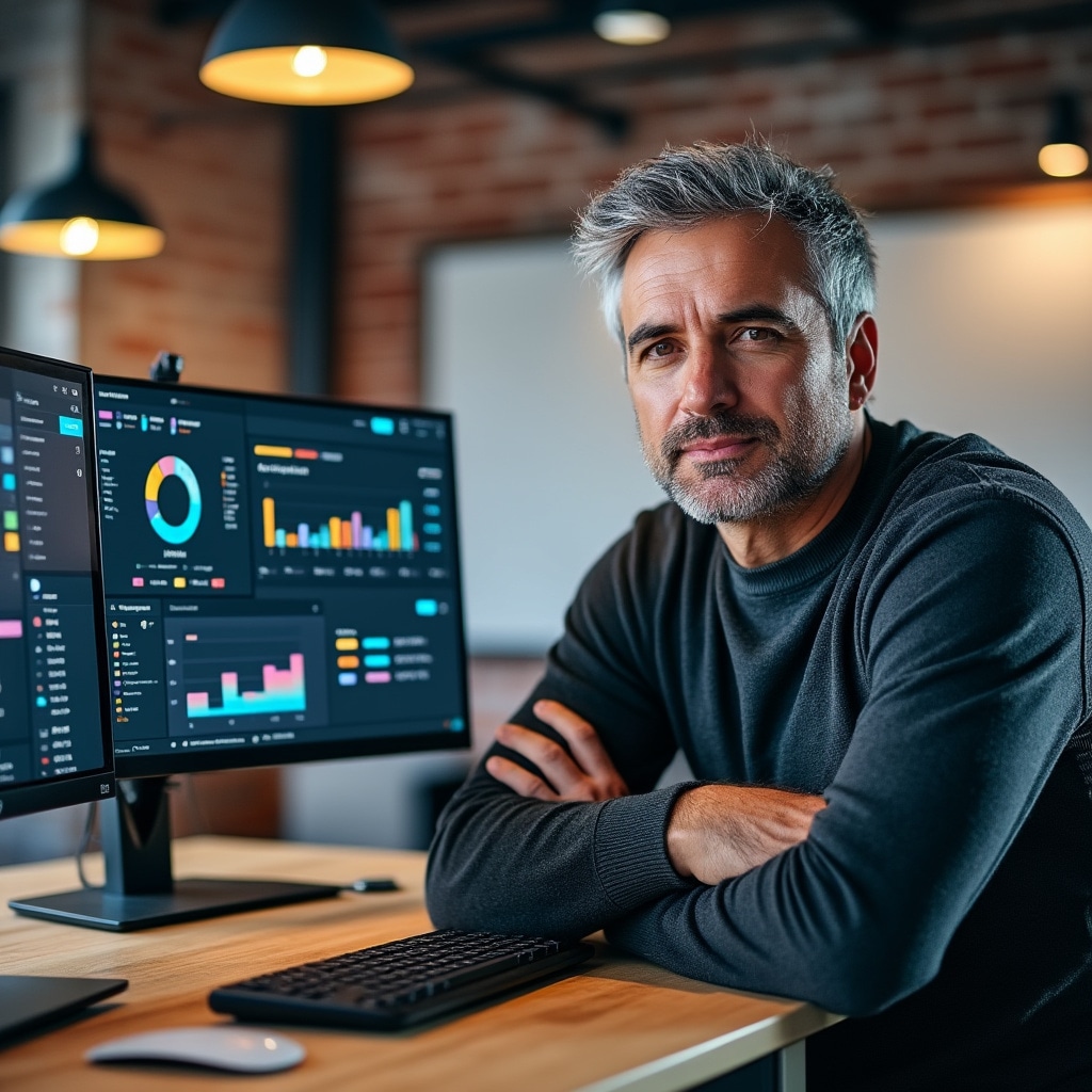 Pantalla de seguimiento de clientes en software administrativo